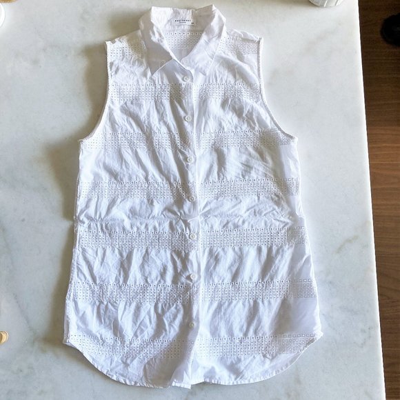 Equipment Colleen Eyelet top white sleeveless - Picture 4 of 9